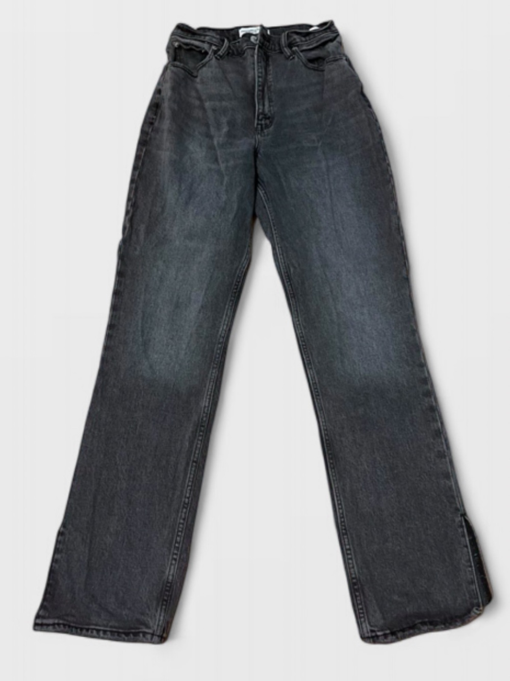 Abercrombie Curve Love 90’s Straight Ultra High Rise Split Hem Jeans